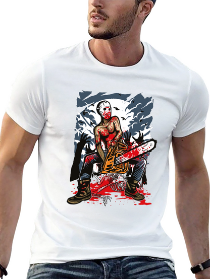 Horror Chainsaw Killer Graphic Tee