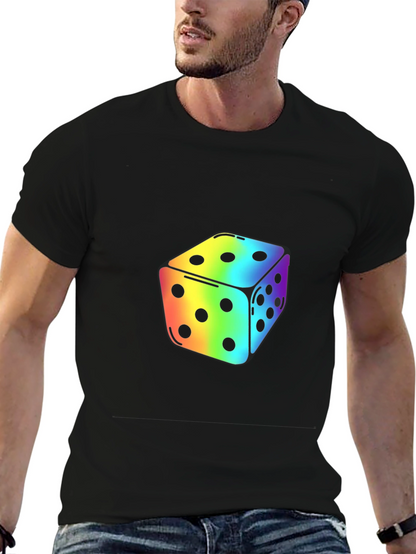 Rainbow Dice Graphic Tee - Stylish Casual Wear