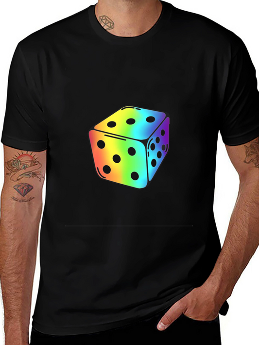 Rainbow Dice Graphic Tee - Stylish Casual Wear