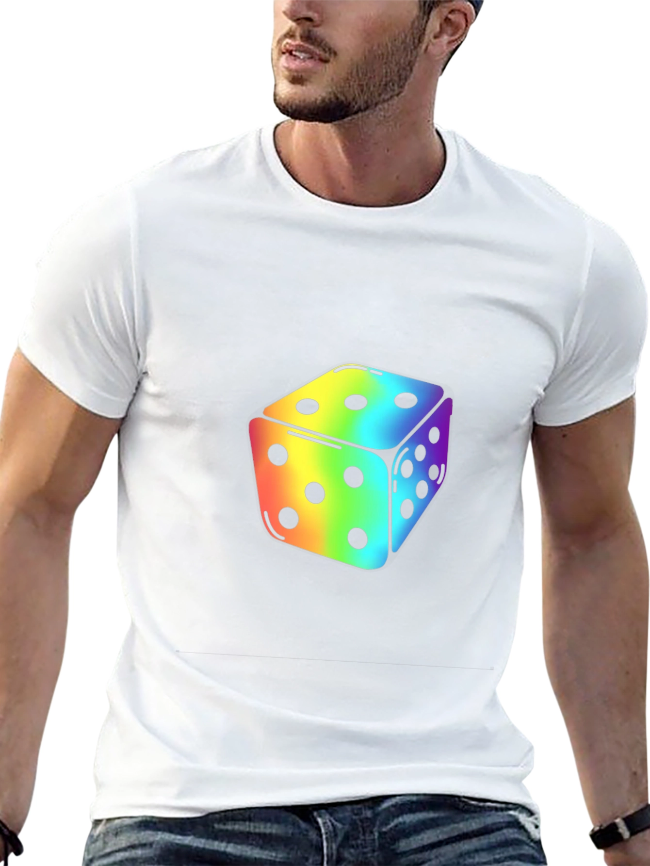 Rainbow Dice Graphic Tee - Stylish Casual Wear