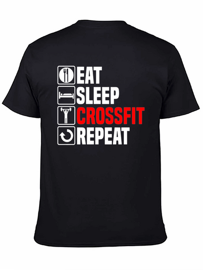 Eat Sleep Crossfit Repeat Graphic Tee