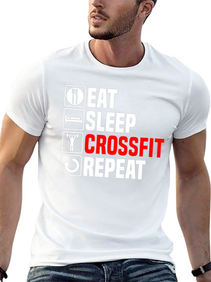 Eat Sleep Crossfit Repeat Graphic Tee