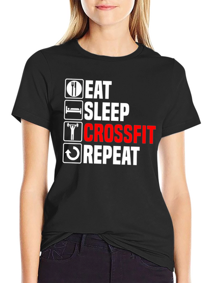 Eat Sleep Crossfit Repeat Graphic Tee
