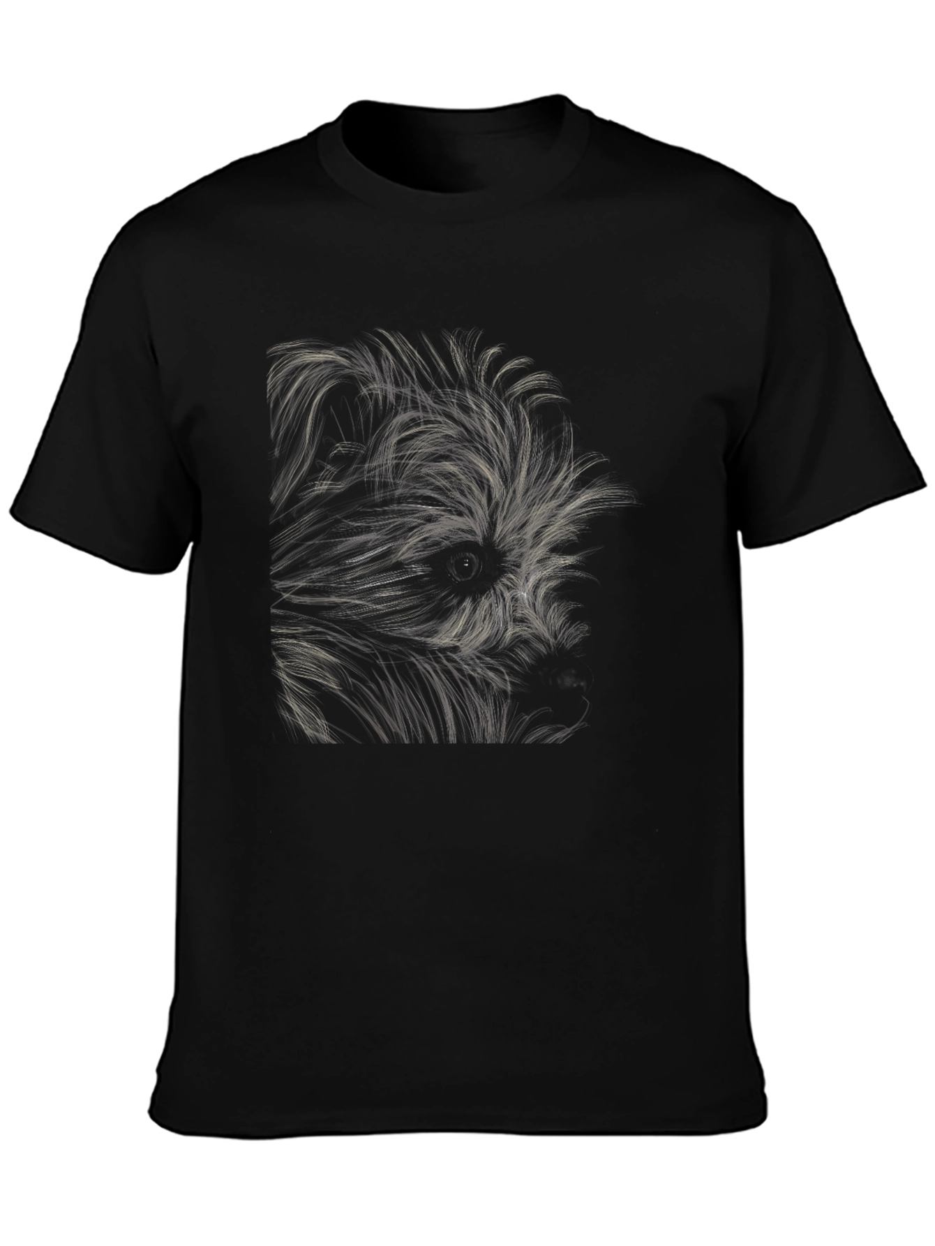 Abstract Dog Graphic Black T-Shirt