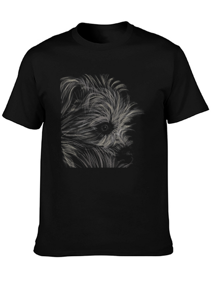 Abstract Dog Graphic Black T-Shirt
