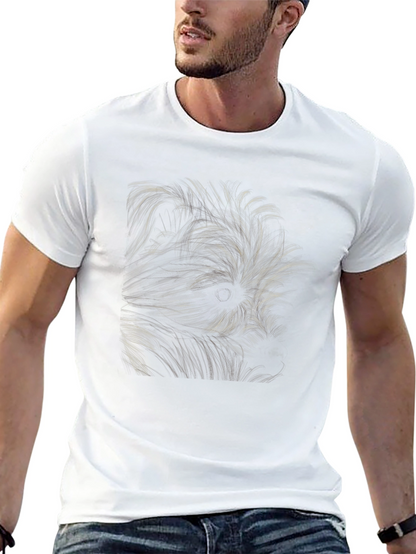 Abstract Dog Graphic Black T-Shirt