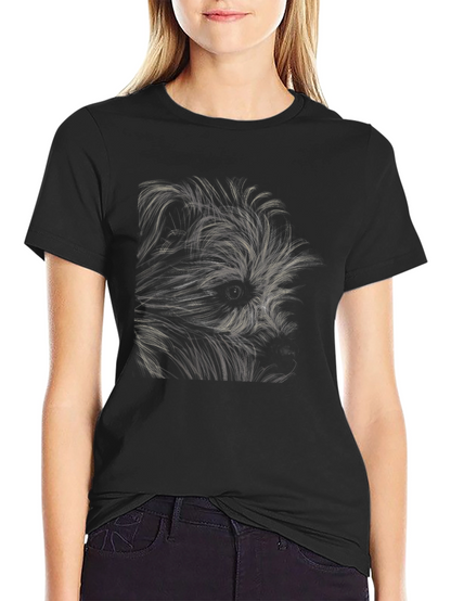 Abstract Dog Graphic Black T-Shirt