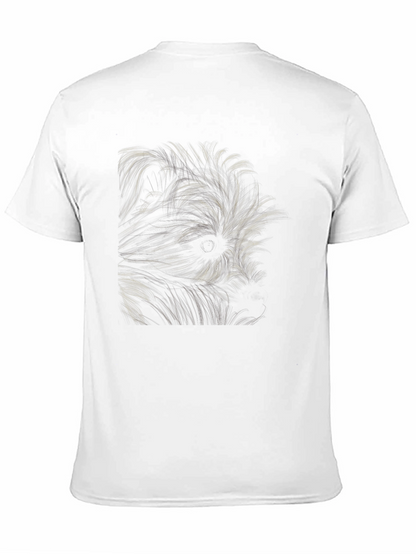 Abstract Dog Graphic Black T-Shirt