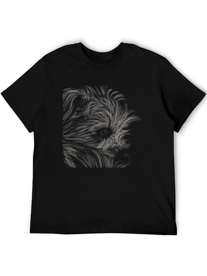 Abstract Dog Graphic Black T-Shirt