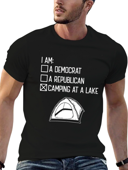 Camping at a Lake Novelty T-Shirt