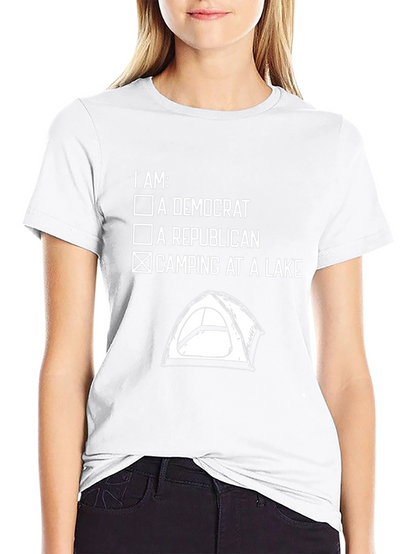 Camping at a Lake Novelty T-Shirt