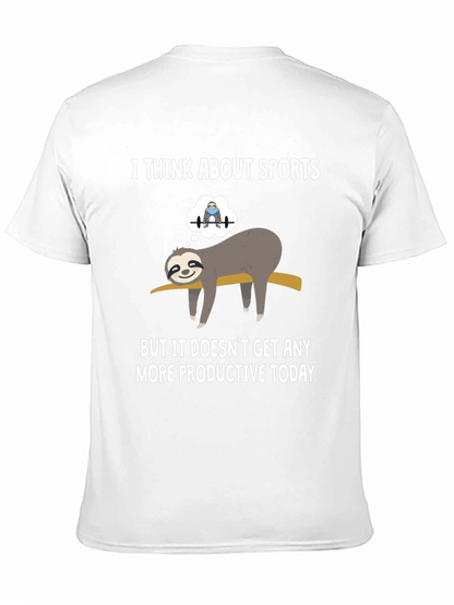 Funny Sloth Gym T-Shirt: I Think About Sports