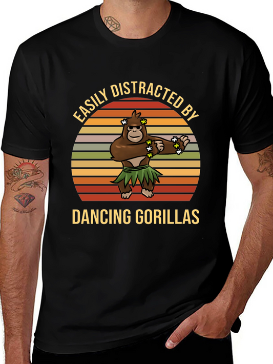 Easily Distracted Dancing Gorillas Graphic Tee
