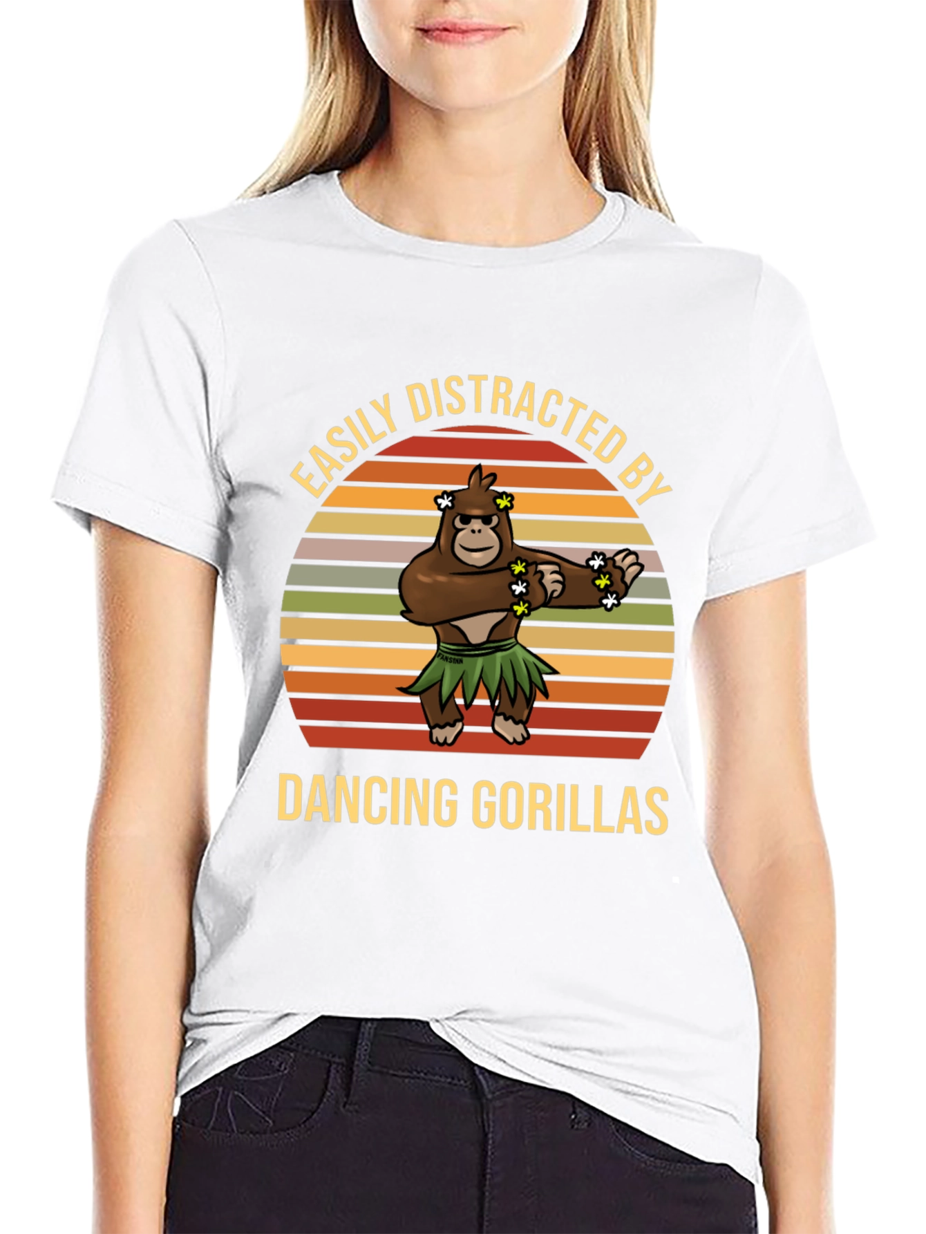 Easily Distracted Dancing Gorillas Graphic Tee