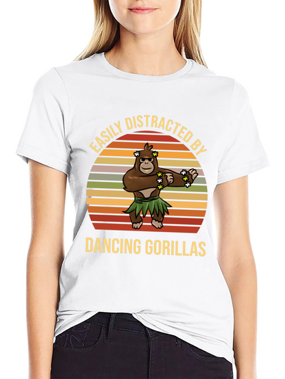 Easily Distracted Dancing Gorillas Graphic Tee
