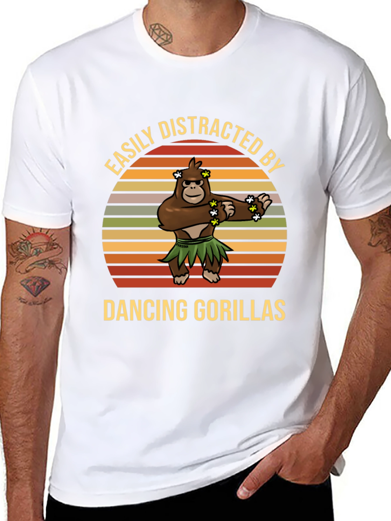Easily Distracted Dancing Gorillas Graphic Tee