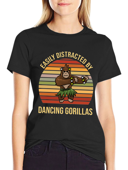 Easily Distracted Dancing Gorillas Graphic Tee