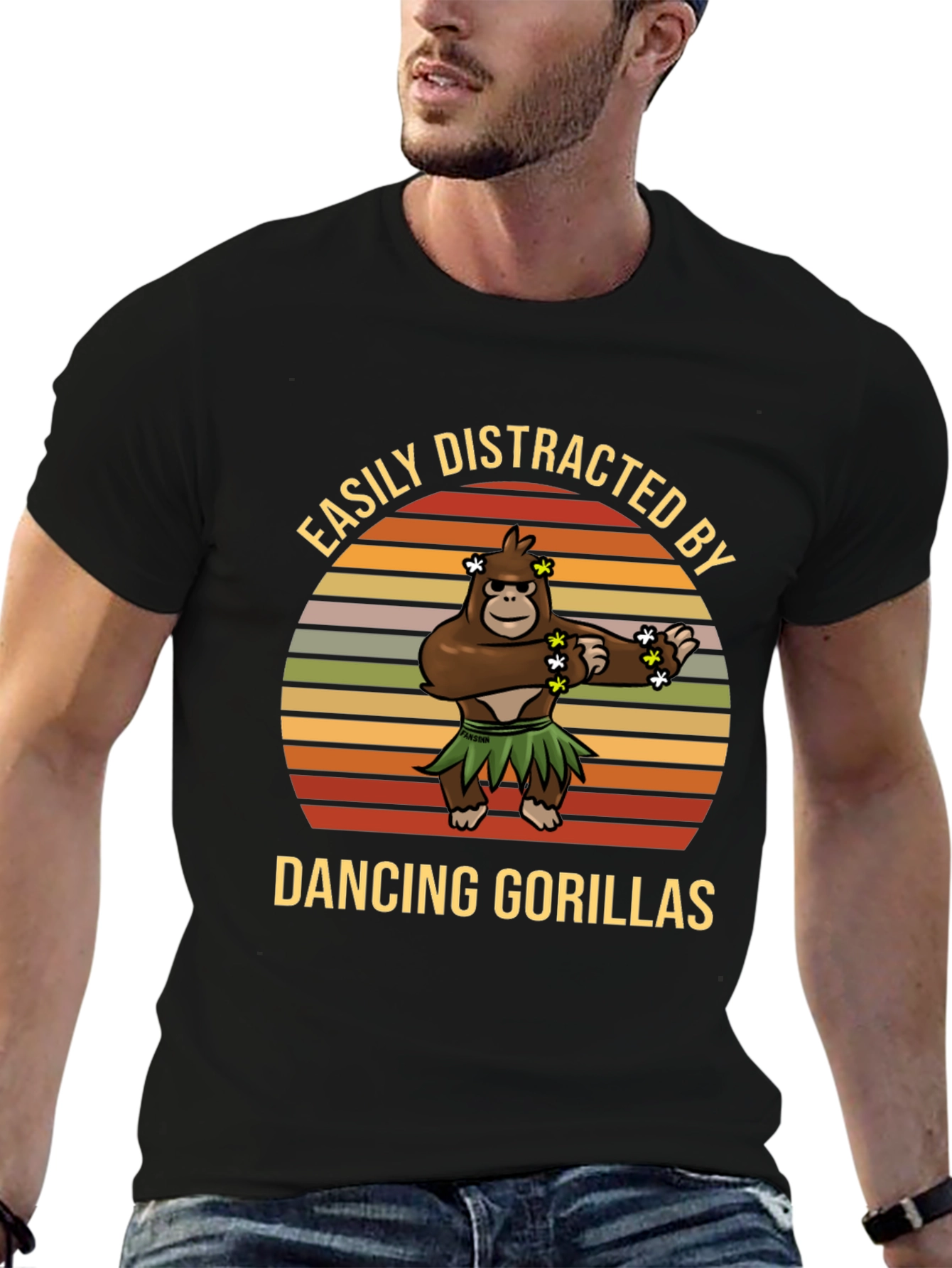Easily Distracted Dancing Gorillas Graphic Tee