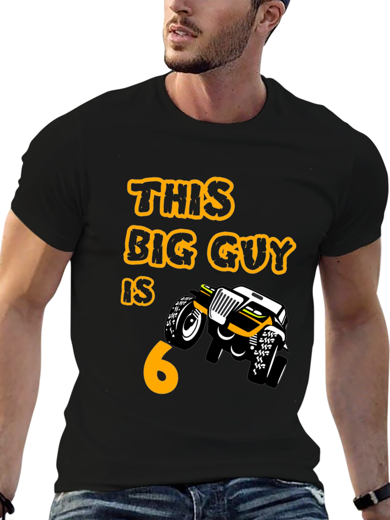 Birthday Boy 6 T-shirt Monster Truck Black