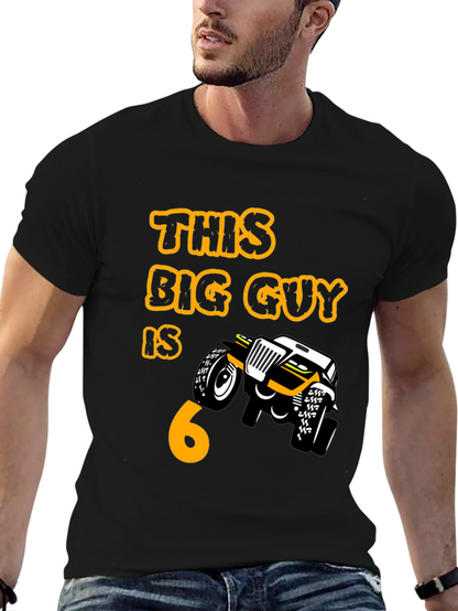 Birthday Boy 6 T-shirt Monster Truck Black