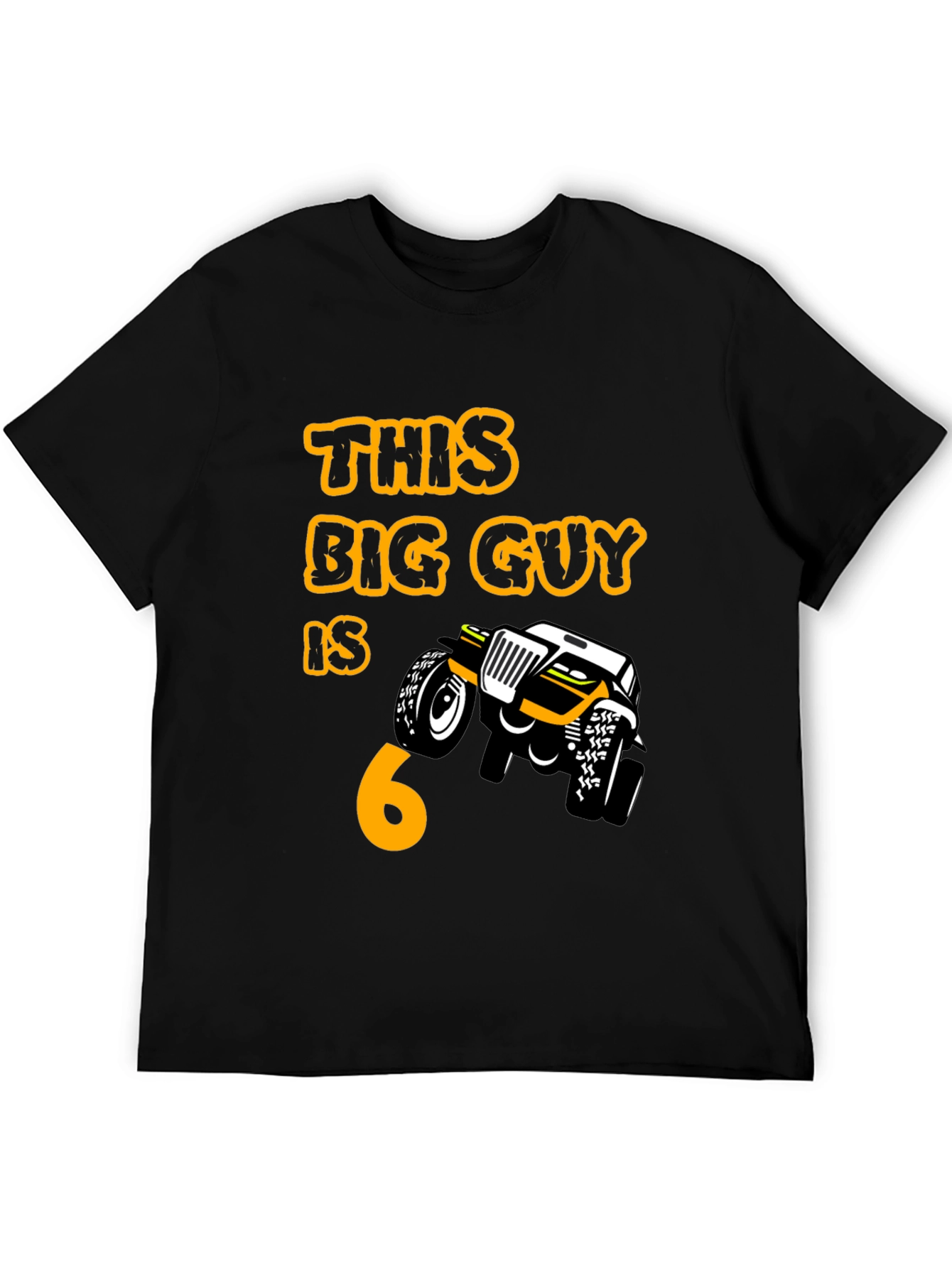 Birthday Boy 6 T-shirt Monster Truck Black