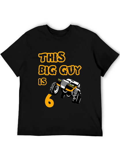 Birthday Boy 6 T-shirt Monster Truck Black