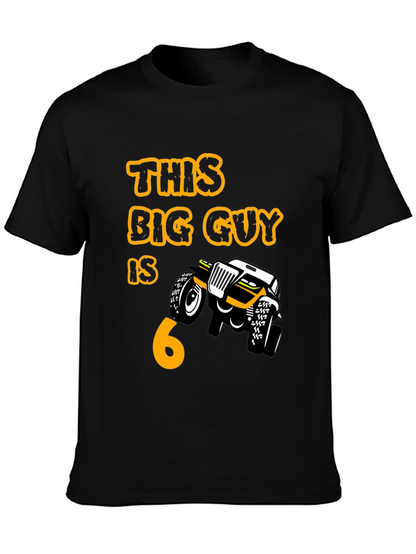 Birthday Boy 6 T-shirt Monster Truck Black