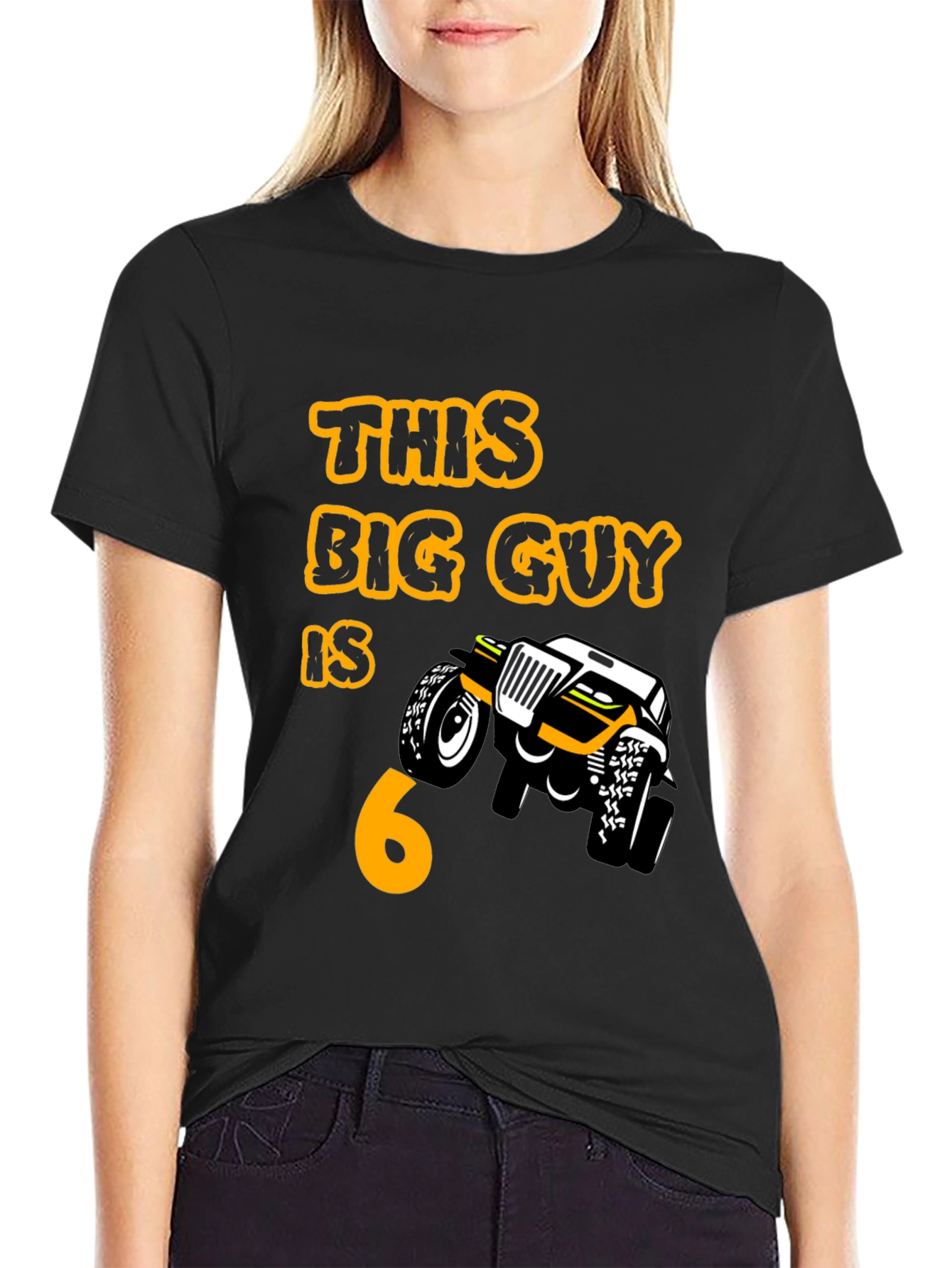 Birthday Boy 6 T-shirt Monster Truck Black