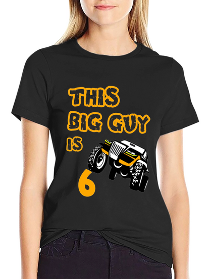 Birthday Boy 6 T-shirt Monster Truck Black