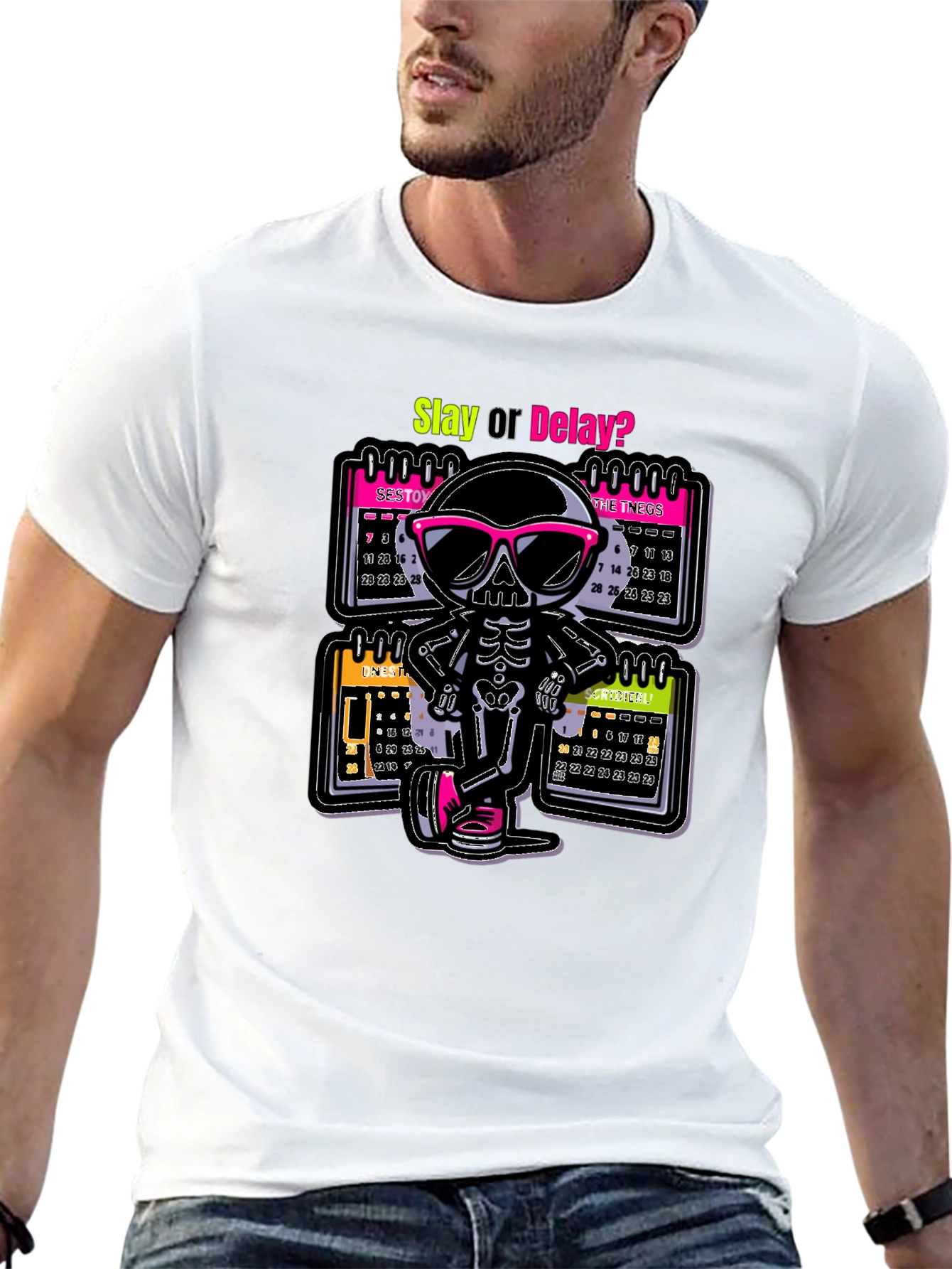 Slay or Delay? Skeleton T-Shirt