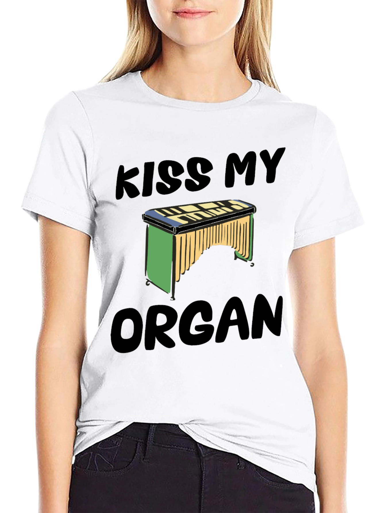 Kiss My Organ T-Shirt - Novelty Music Tee
