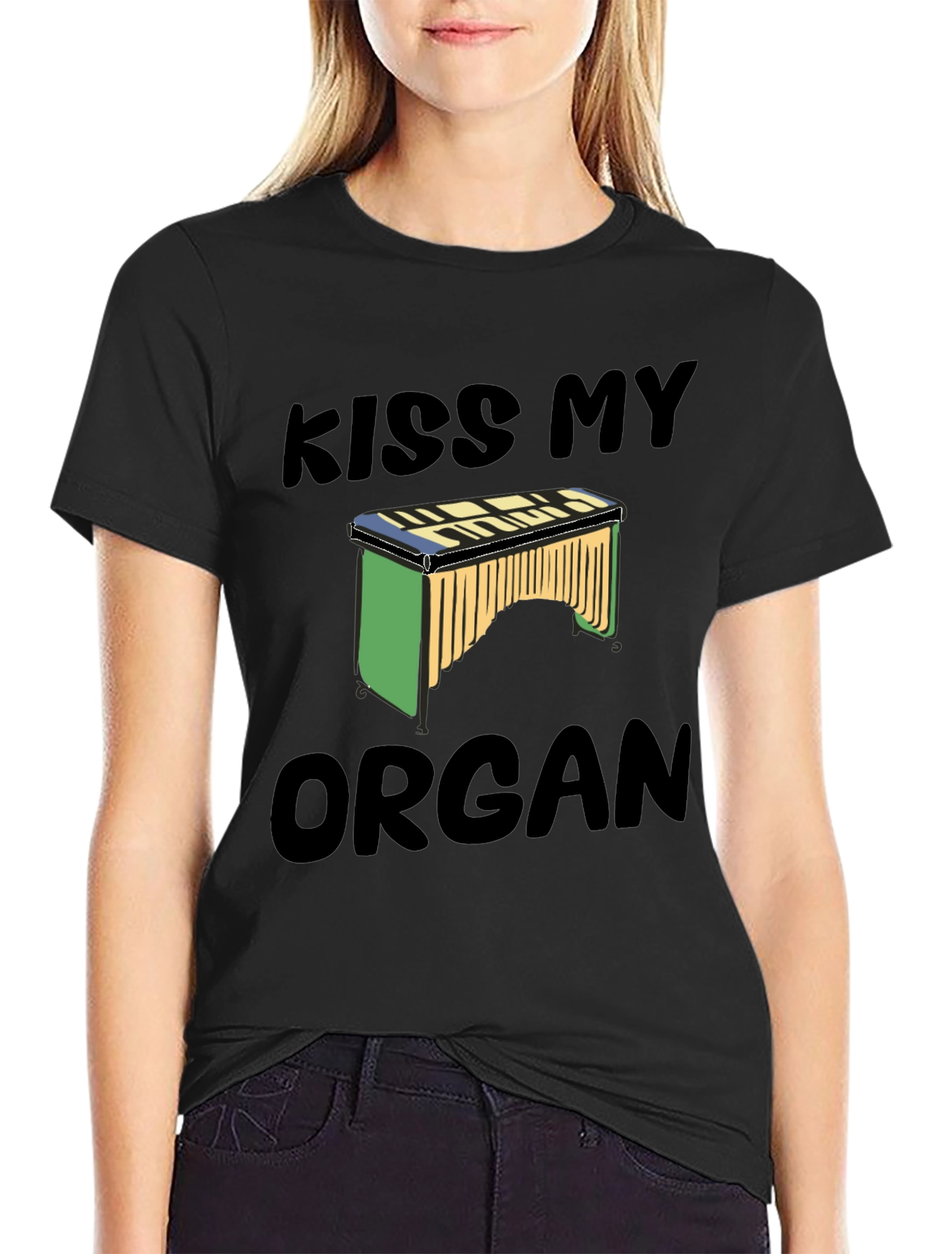 Kiss My Organ T-Shirt - Novelty Music Tee