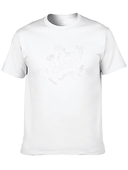 Karaoke T-Shirt - Music Notes and Microphone Design