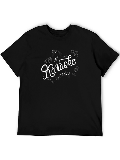 Karaoke T-Shirt - Music Notes and Microphone Design
