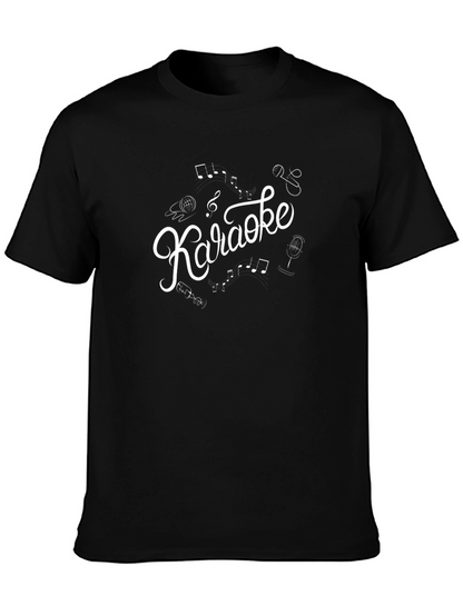 Karaoke T-Shirt - Music Notes and Microphone Design