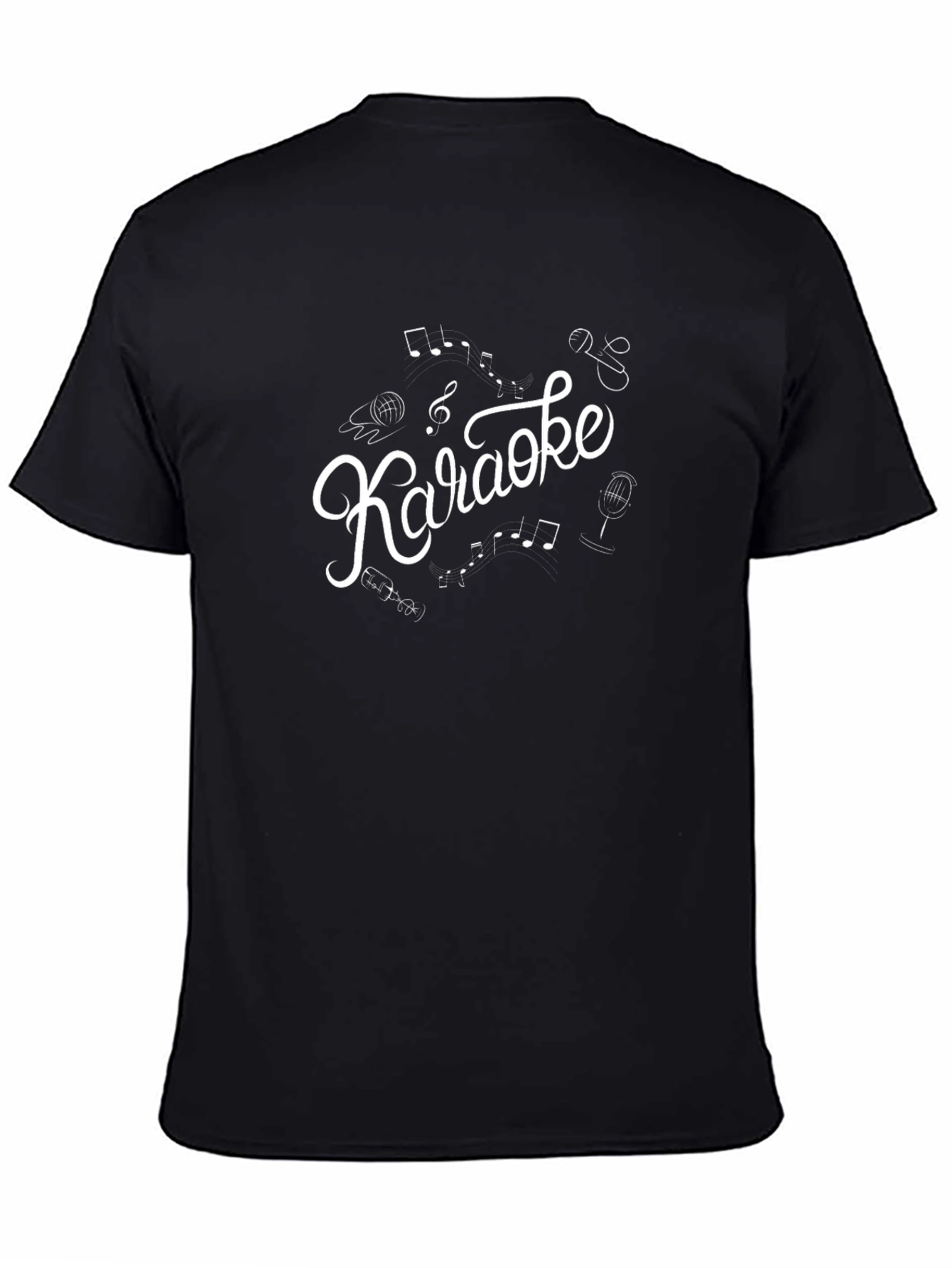 Karaoke T-Shirt - Music Notes and Microphone Design