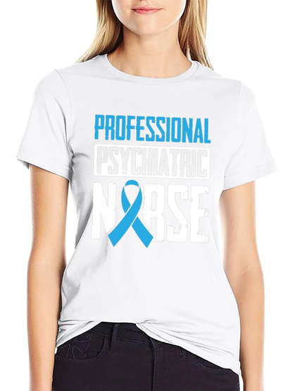 Psychiatric Nurse Ribbon Graphic Tee - Black