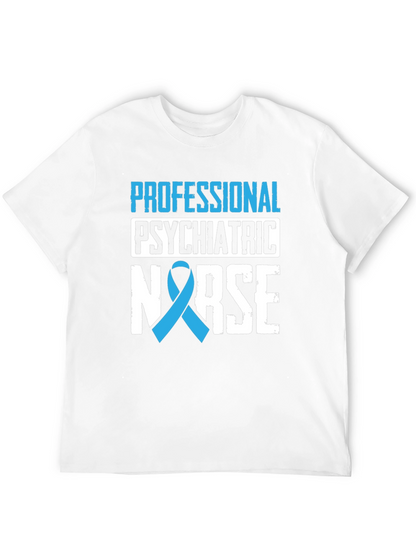 Psychiatric Nurse Ribbon Graphic Tee - Black