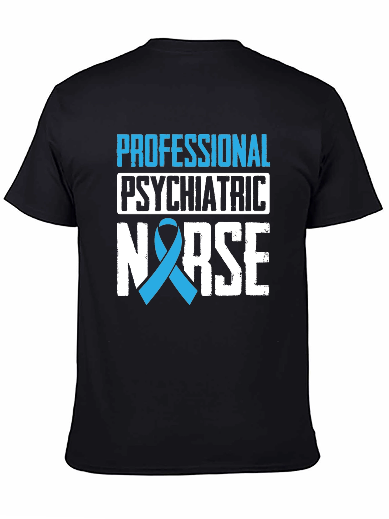 Psychiatric Nurse Ribbon Graphic Tee - Black