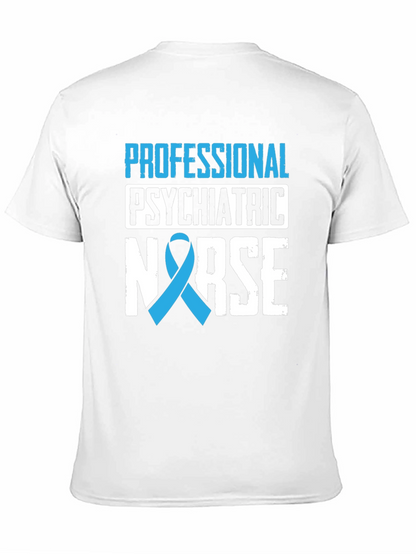 Psychiatric Nurse Ribbon Graphic Tee - Black