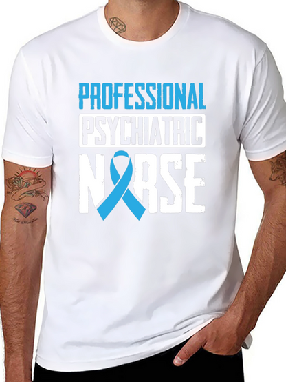 Psychiatric Nurse Ribbon Graphic Tee - Black
