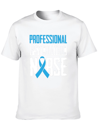 Psychiatric Nurse Ribbon Graphic Tee - Black