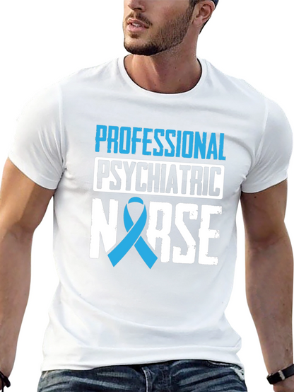 Psychiatric Nurse Ribbon Graphic Tee - Black