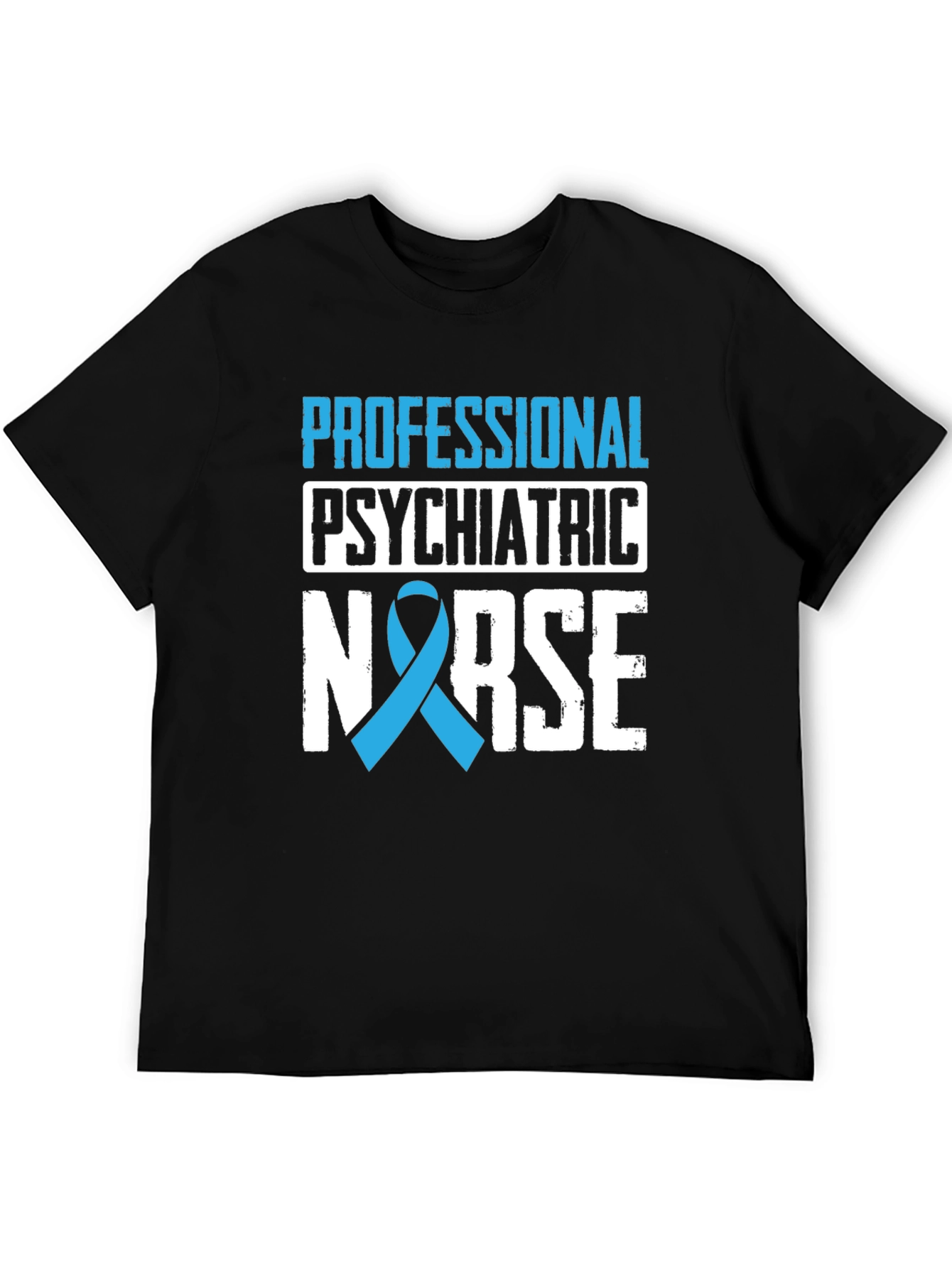Psychiatric Nurse Ribbon Graphic Tee - Black