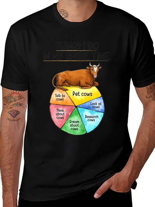 Cow Lover T-Shirt: Things I Do In My Spare Time - Pet Cows