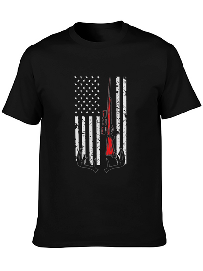 American Flag Hunting Rifle T-Shirt