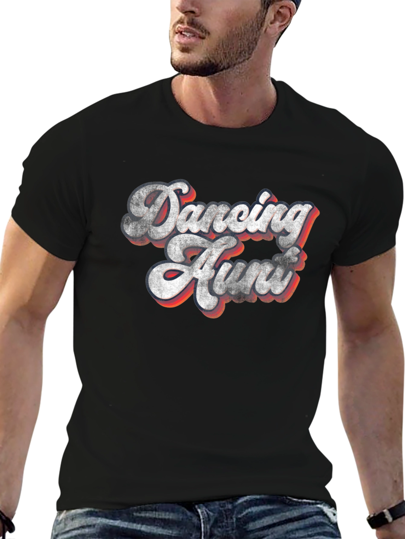 Dancing Hunt Tee - Retro Style Graphic Print T-Shirt