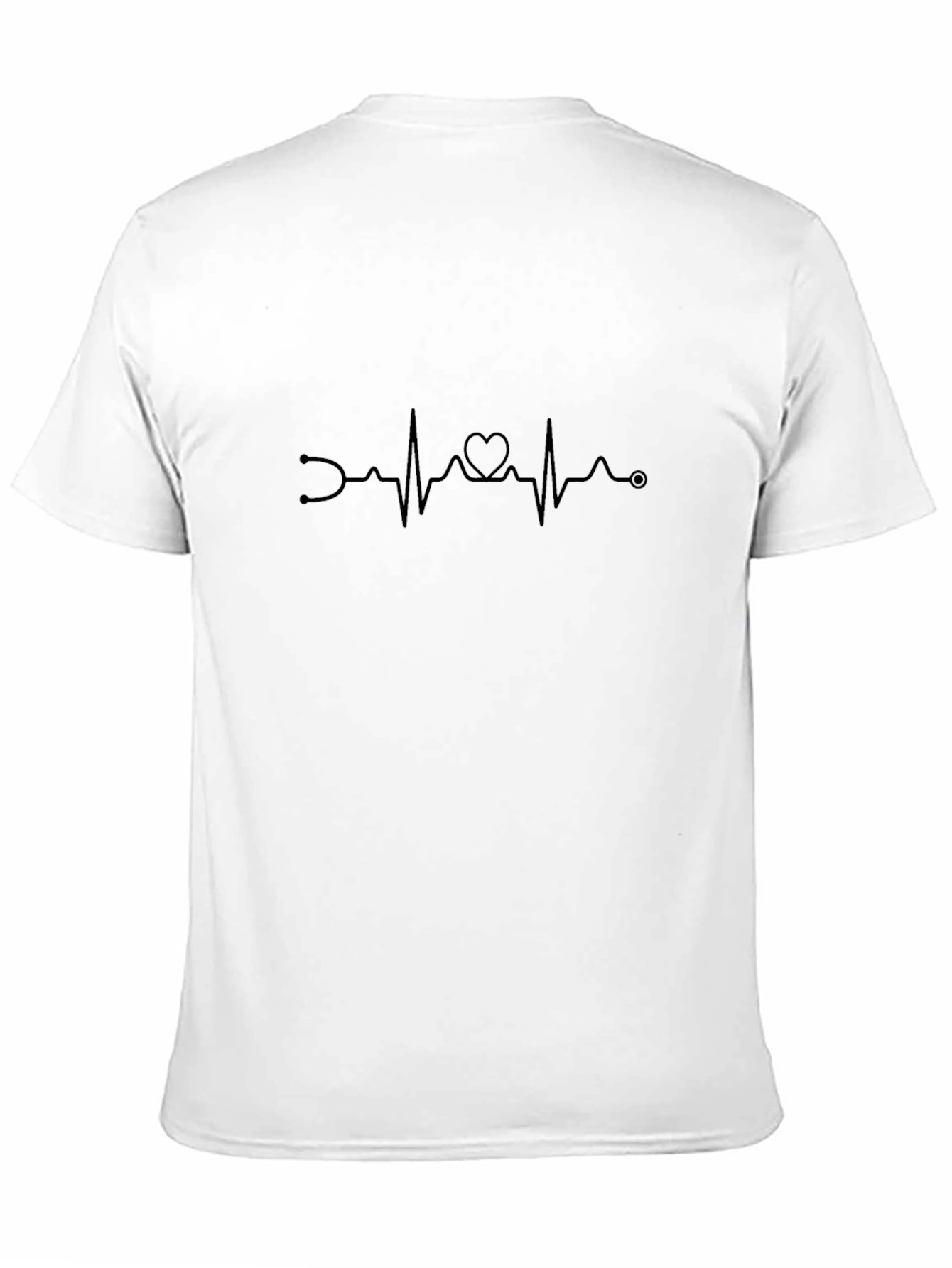 Heartbeat Stethoscope Graphic Tee - Black Cotton