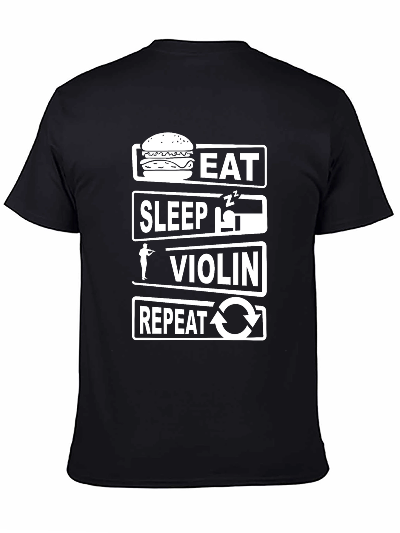Eat Sleep Violin Repeat Black T-Shirt
