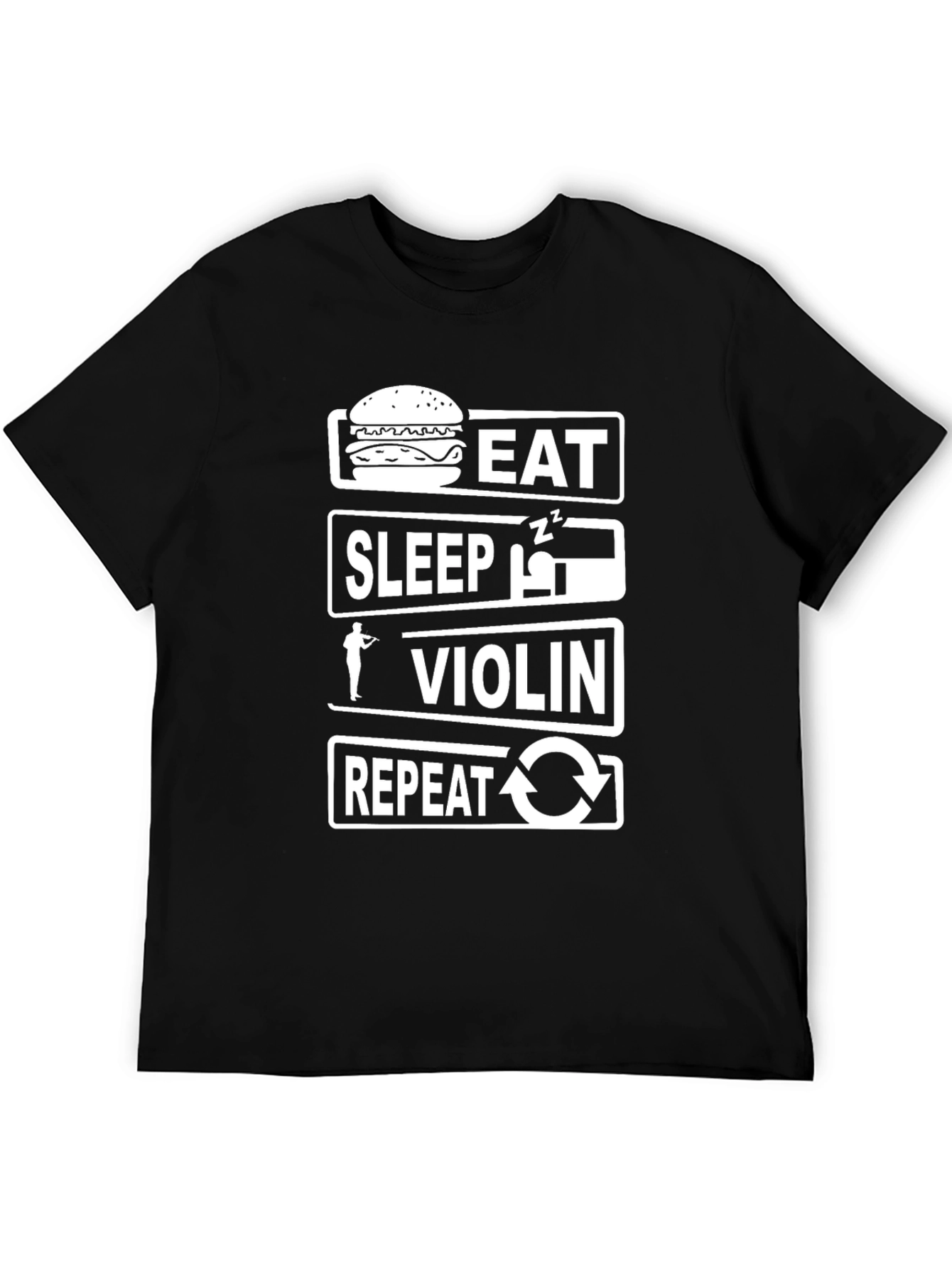 Eat Sleep Violin Repeat Black T-Shirt